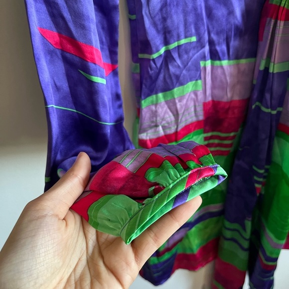 Custo Barcelona SILK Belted Waist Multicolored Dress - Picture 4 of 8